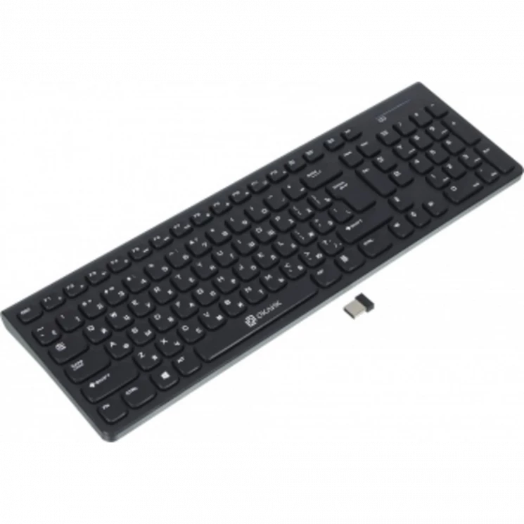 Клавиатура Оклик 880S черный USB беспроводная slim Multimedia
