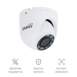 Камера сетевая купольная 2Мп OMNY BASE ViDo2EZF-WDS SDL-C 27135 с двойной подсветкой и микрофоном