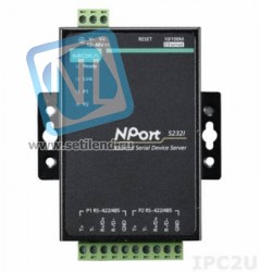 NPort 5232i 2-портовый асинхронный сервер RS-422/485 в Ethernet с изоляцией 2 КВ
