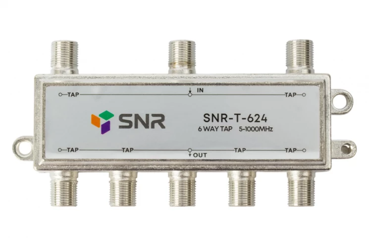Ответвитель абонентский SNR-T-624, на 6 отводов, вносимое затухание IN-TAP 24dB.