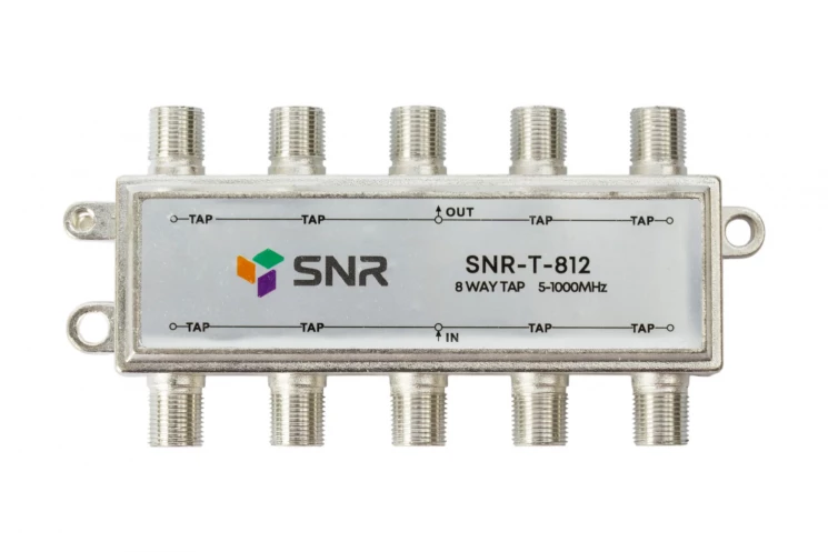 Ответвитель абонентский SNR-T-812 на 8 отводов, вносимое затухание IN-TAP 12dB.