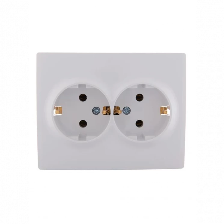 Розетка 2-м СП Karina с заземл. термопласт бел. LEZARD 707-0200-127B