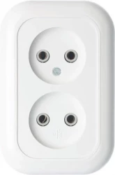 Розетка 2-м СП Валентина РС10-393 10А IP20 бел. Кунцево 5449