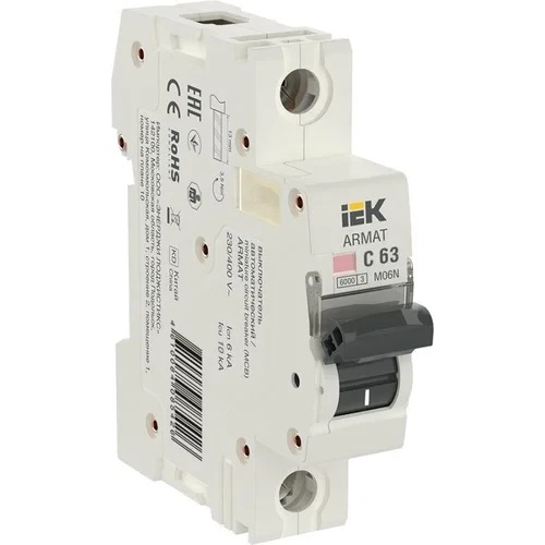 Выключатель автоматический модульный 1п C 63А M06N ARMAT IEK AR-M06N-1-C063