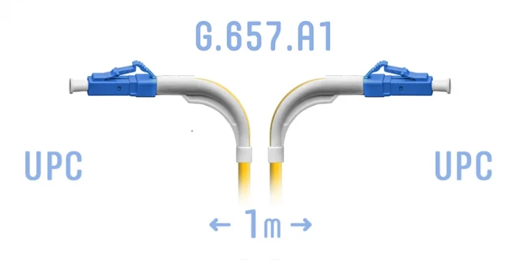 Патчкорд оптический LC/UPC SM G.657.A1 (угловой) 1 метр
