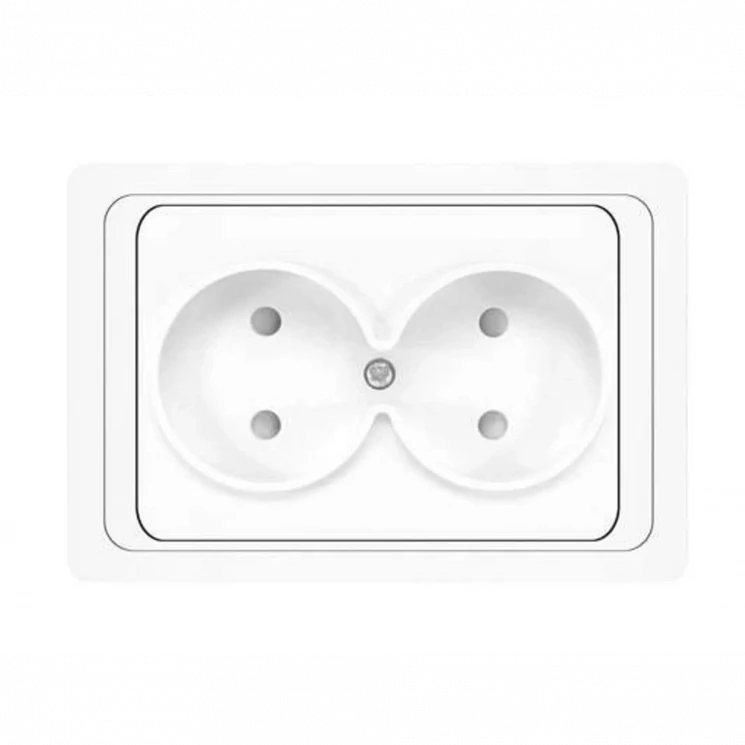 Розетка 2-м СП Валери 16А IP20 без заземл. защ. шторки бел. UNIVersal В0102x
