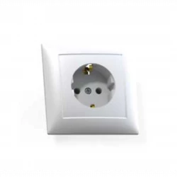 Розетка 1-м СП Селена РС16-370 16А IP20 с заземл. бел. Кунцево 8111