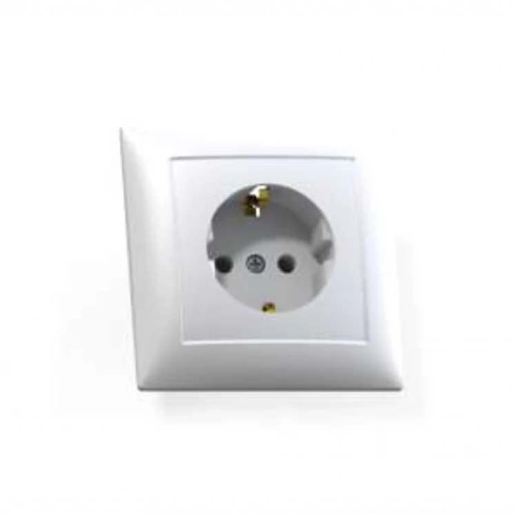 Розетка 1-м СП Селена РС16-370 16А IP20 с заземл. бел. Кунцево 8111