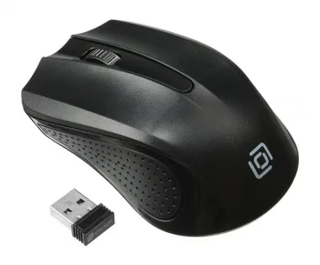 Мышь Оклик 485MW черный оптическая (1600dpi) беспроводная USB для ноутбука (3but)
