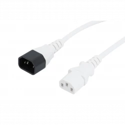 Кабель питания Cablexpert ПВС-АП 3*1,0 С13С14, 16A, белый 1,8 м