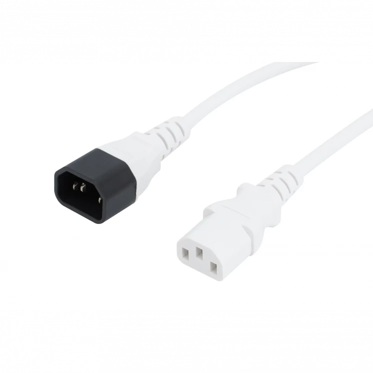 Кабель питания Cablexpert ПВС-АП 3*1,0 С13С14, 16A, белый 1,8 м
