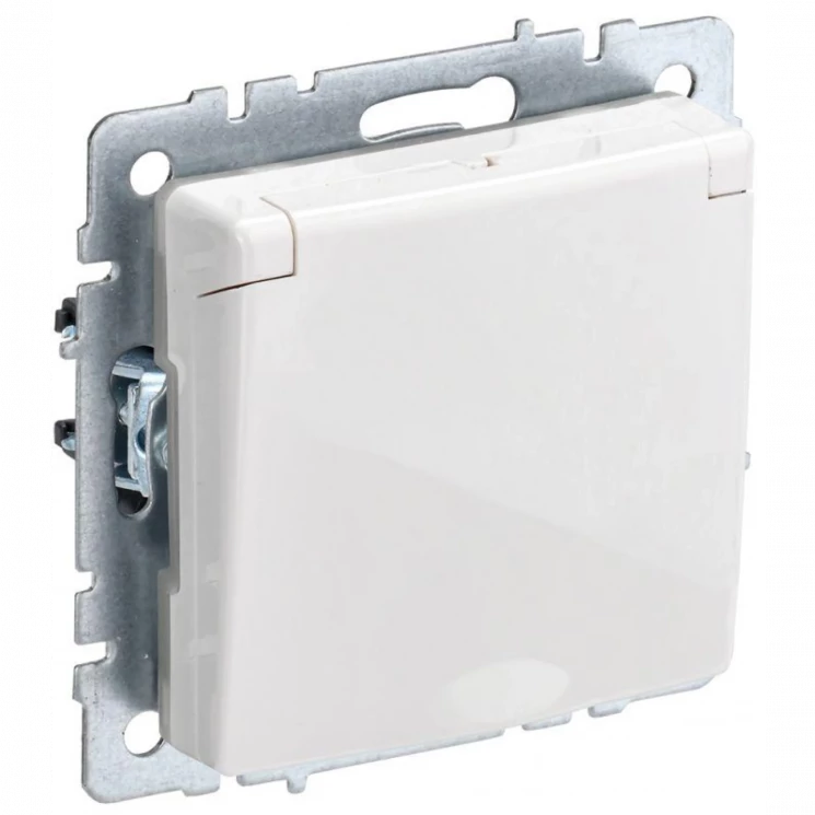 Розетка BRITE РСбш10-3-БрБ 16А IP20 с заземл. защ. шторки с крышкой бел. IEK BR-R16-16-K01