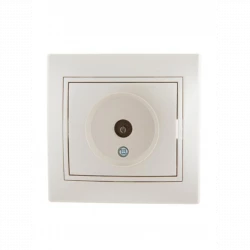 Розетка телевизионная проходная TV СП Mira 16А IP20 со вставкой жемчуж./бел. перламутр. LEZARD 701-3