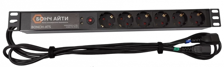 Блок розеток с АВР BONCH-ATS/PDU 8A-6S-C14/C14