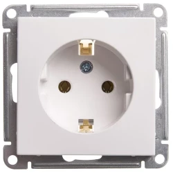 Розетка 1-м СП W59 16А IP20 с заземл. без защ. шторок механизм бел. SE RS16-154-1-86