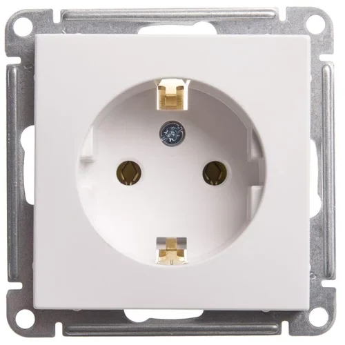 Розетка 1-м СП W59 16А IP20 с заземл. без защ. шторок механизм бел. SE RS16-154-1-86