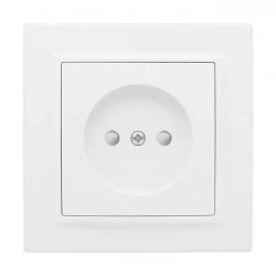 Розетка 1-м СП Минск 10А IP20 без заземл. защ. шторки бел. Basic EKF ERR10-022-100