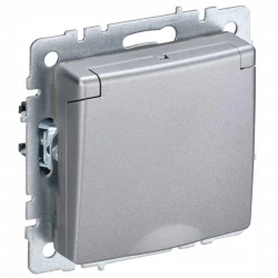 Розетка BRITE РСбш10-3-44-БрА 16А IP44 с заземл. защ. шторки с крышкой алюм. IEK BR-R16-16-44-K47