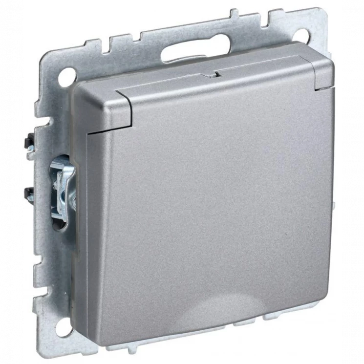 Розетка BRITE РСбш10-3-44-БрА 16А IP44 с заземл. защ. шторки с крышкой алюм. IEK BR-R16-16-44-K47