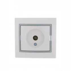 Розетка телевизионная оконечная TV СП Mira 16А IP20 с сер. вставкой бел. LEZARD 701-0215-130