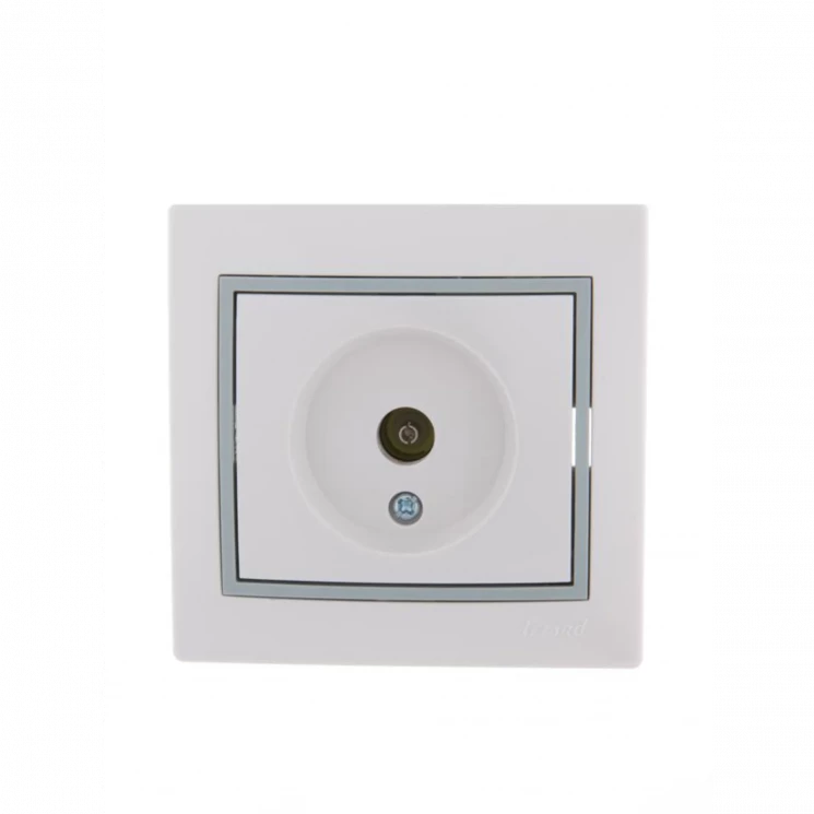 Розетка телевизионная оконечная TV СП Mira 16А IP20 с сер. вставкой бел. LEZARD 701-0215-130