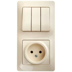 Блок комбинированный Glossa (розетка + 3-кл. выкл.) беж. SE GSL000276