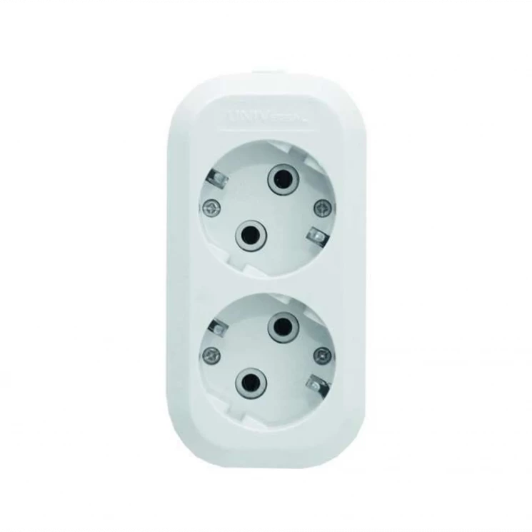 Колодка удлинителя 2-м с заземл. АБС-пластик UNIVersal E302