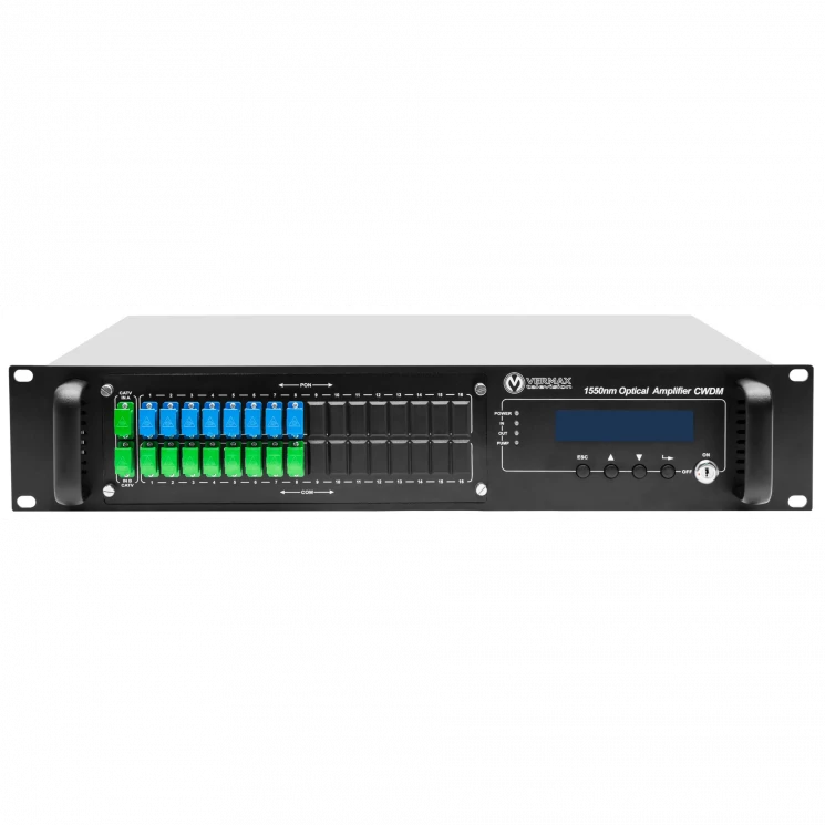 Оптический усилитель VERMAX для сетей КТВ, 2 входа, 16*19dBm выхода, WDM фильтр PON