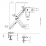 Кронштейн для мониторов Ultramounts UM708 серебристый 17"-32" макс.9кг крепление к столешнице поворо