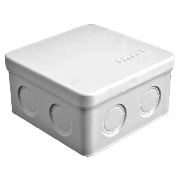 Коробка распределительная ОП 105х105х56мм IP54 7 выходов без гермовводов крышка защелкивающаяся сер.