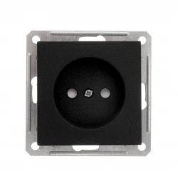 Розетка 1-м СП W59 16А IP20 без заземл. защ. шторки механизм черн. бархат SE RS16-151-6-86