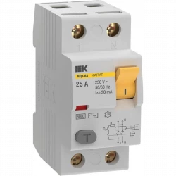 Выключатель дифференциального тока (УЗО) 2п 25А 30мА 6кА тип AC ВД3-63 KARAT IEK MDV20-2-025-030
