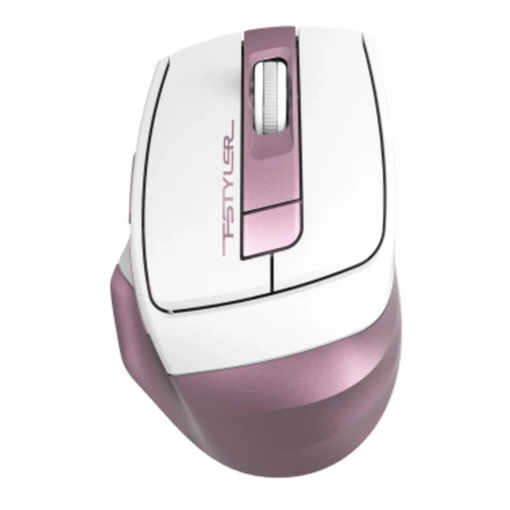 Мышь A4Tech Fstyler FG35 розовый/белый оптическая (2000dpi) беспроводная USB (5but)