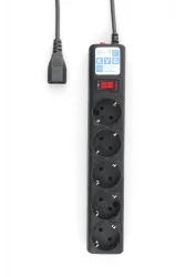 Ф-удлинитель, PC 1,9м, 5р, черн.граф. 10А, UPS(C14), SPG5-B2