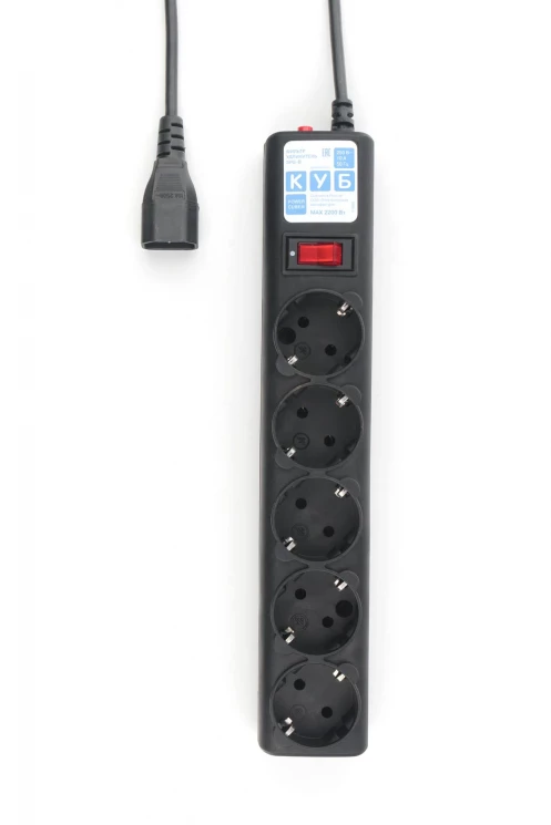 Ф-удлинитель, PC 1,9м, 5р, черн.граф. 10А, UPS(C14), SPG5-B2