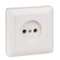 Розетка 1-м СП 1мод. Хит 10А IP20 250В без заземл. без защ. шторок бел. SE RS10-132-B