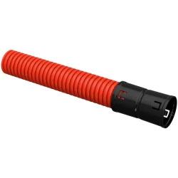 Труба гофрированная двустенная ПНД гибкая d50мм с муфтой красн. (уп.50м) IEK CTG12-050-K04-050-R