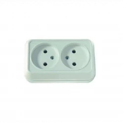 Розетка 2-м ОП 16А IP20 без заземл. крем. Makel 45217