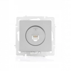 Розетка телефонная СП Vesna евро стандарт механизм платина LEZARD 742-3588-137