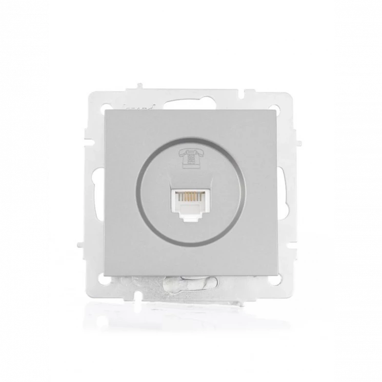 Розетка телефонная СП Vesna евро стандарт механизм платина LEZARD 742-3588-137
