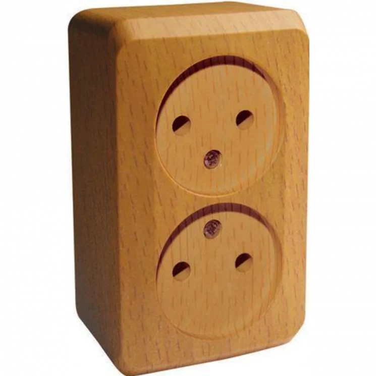 Розетка 2-м ОП Этюд Дача 16А IP20 250В без заземл. без защ. шторок бук SE PA16-005T