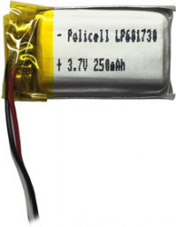 LP601730-PCM, Аккумулятор литий-полимерный (Li-Pol) 250мАч 3.7В, с защитой, PoliCell
