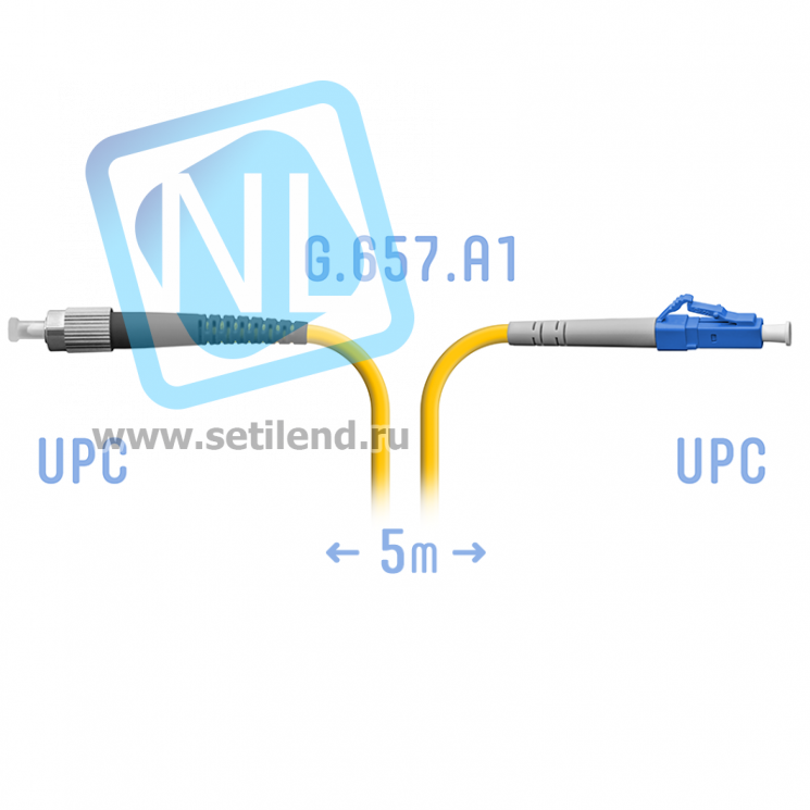 Патчкорд оптический SNR-PC-FC/UPC-LC/UPC-A SM 5 м, сверхгибкое волокно