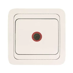 Розетка телевизионная TV 1-м СП Mimoza 16А IP20 бел./бел. Makel 12007