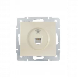 Розетка телефонная СП Vesna евро стандарт механизм крем. LEZARD 742-0388-137