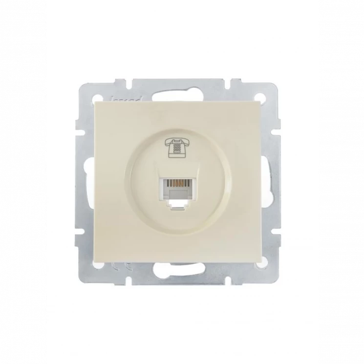 Розетка телефонная СП Vesna евро стандарт механизм крем. LEZARD 742-0388-137