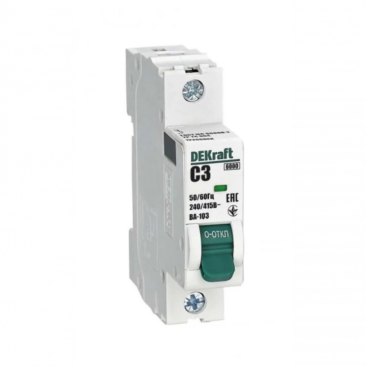 Выключатель автоматический модульный 1п C 3А 6кА ВА-103 DEKraft 12266DEK