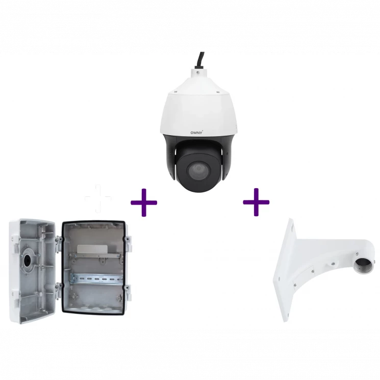 Камера сетевая PTZ 2Мп OMNY PRO HPTZ-M2A-x25-C с 25x оптическим увеличением + настенный кронштейн + монтажная коробка