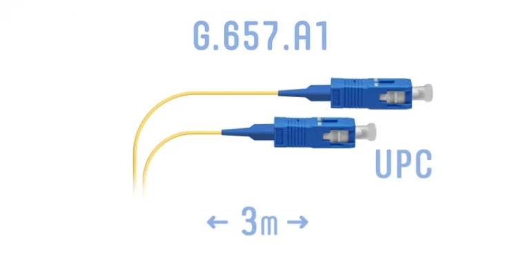 Шнур монтажный оптический SC/UPC SM G.657.A1 3 метра