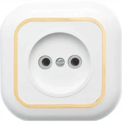 Розетка 1-м СП Валентина РС10-153 10А IP20 бел./зол. Кунцево 7652